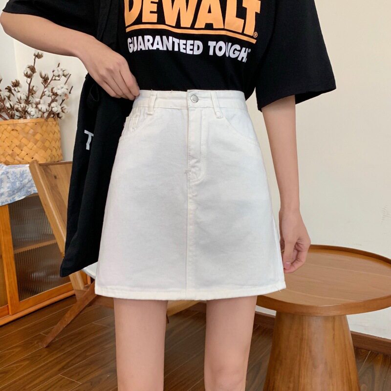 High Waisted A Line Denim Skirt Trendy Slim Fit Short Length Spring Summer Fashion Wholesale Available