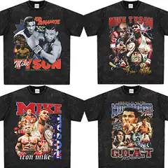 Boxing champion Mike Tyson Tyson Boxing Ali Pacquiao Bruce Lee short sleeve American vintage T-shirt