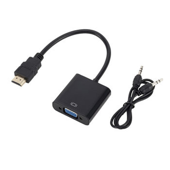HDMI to VGA adapter with audio band power supply with chip hdmi HD 1080p notebook to VGA