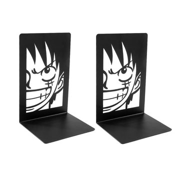 Anime Design One Piece Luffy Bookend L-Shaped Metal Hollow Bookend Bookend Desktop Bookend