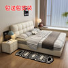 Cream Style Bed Puff Leather Bed Double Master Bedroom Bed Home Wedding Bed Italian High-End Soft Bed Air Pressure Storage Bed