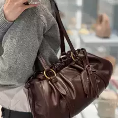 Joie Pleated Dumpling Bag 2024 New Genuine Leather Vintage Underarm Cloud Bag High-end Portable Shoulder Bag