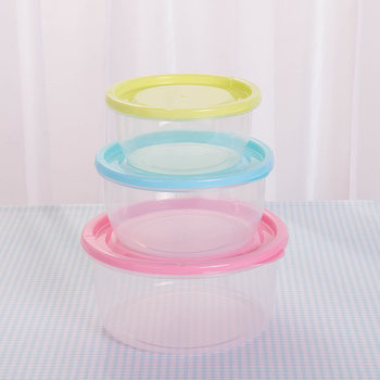 Round Plastic Crisper Transparent Refrigerator Refrigerated Food Storage Box Sealed Pp Microwaveable Crisper