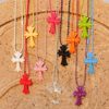 Trendy Joker Color Silicone Cross Necklace Vintage Men's and Women's Rubber Love Lock Sword Pendant Necklace