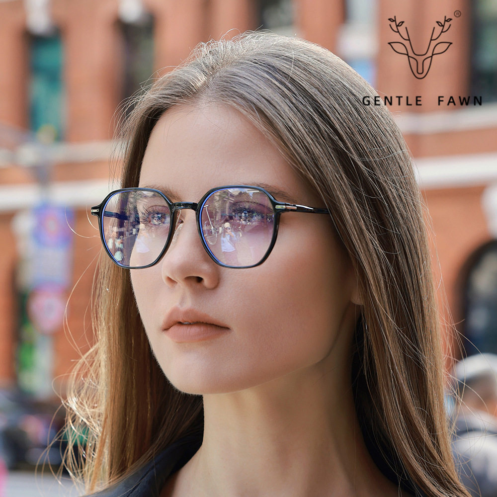 F1009 Anti-blue Light Flat Mirror TR Frame Plastic Steel Leg Ultra Light Frame Trendy Glasses Frame Casual All-match Unisex