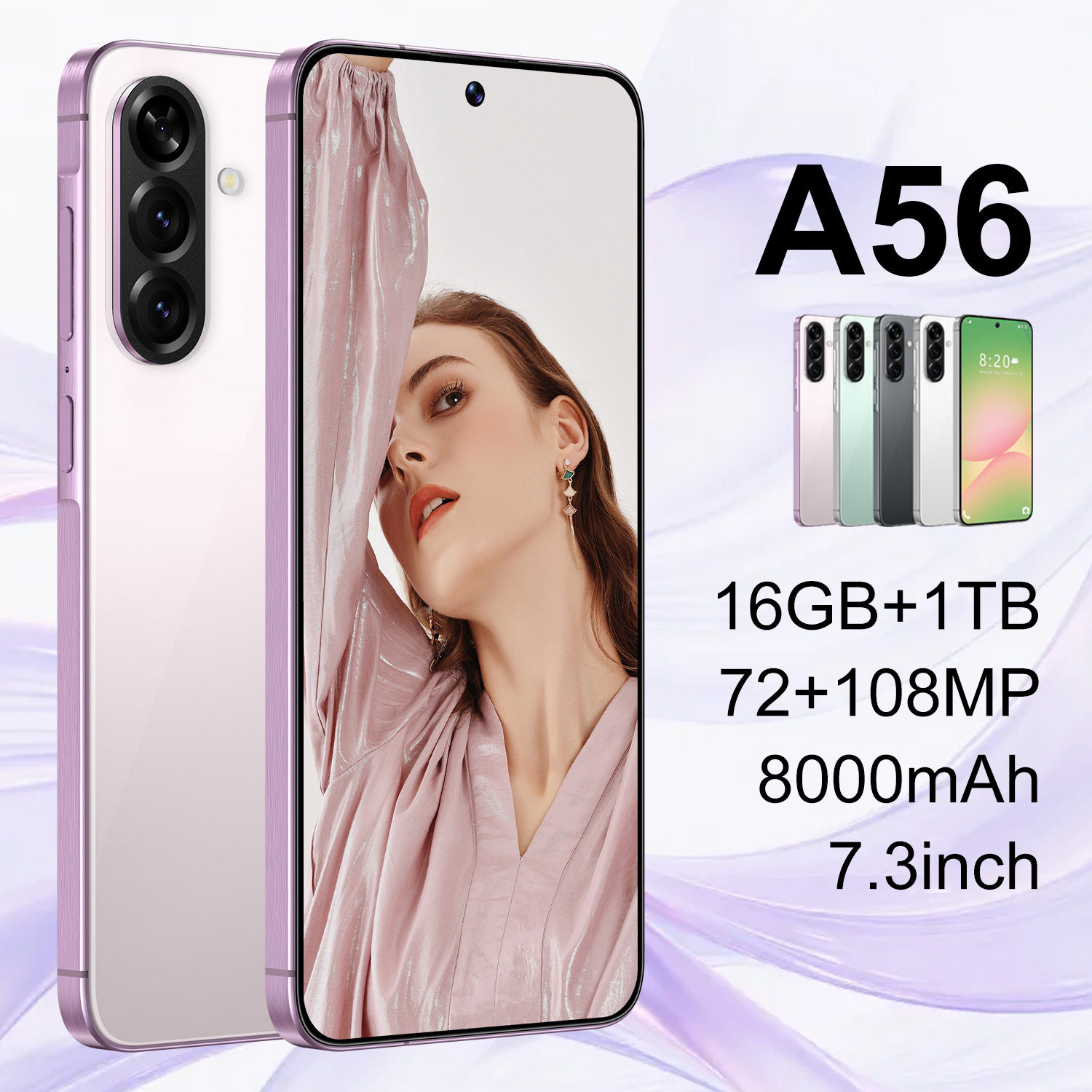 โทรศัพท์มือถือข้ามพรมแดน A56 ใหม่ 12.0 สมาร์ทโฟน 4+64 หน้าจอ...