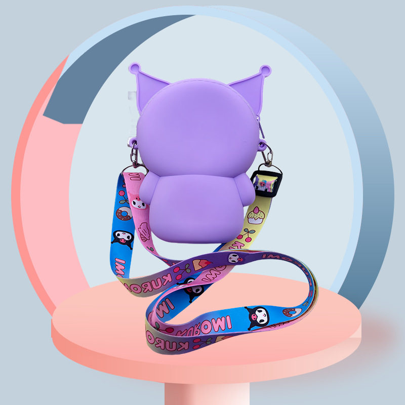 Creative Cartoon Children's Silicone Bag Cute Kumi Vertical Body Crossbody Coin Purse Girl's All-match Clothing Single-shoulder Storage