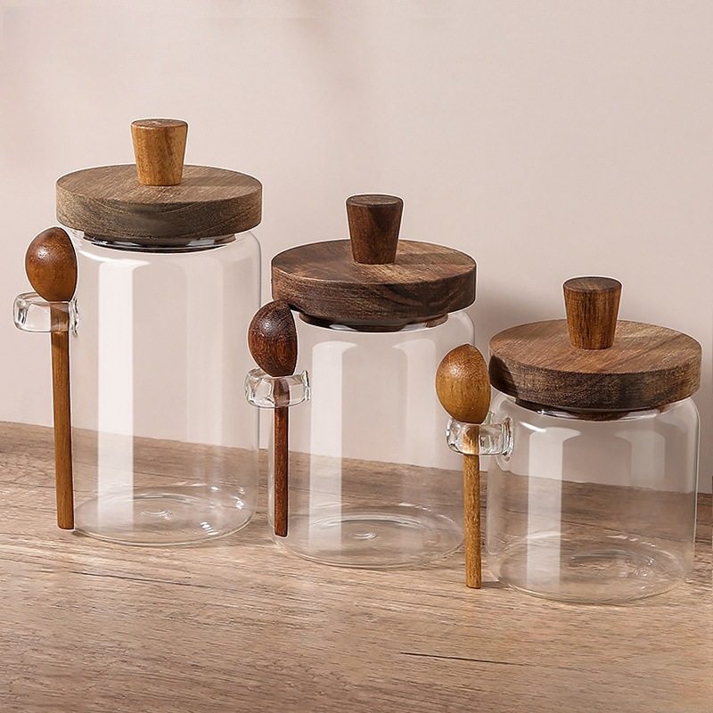 High Borosilicate Transparent Glass Sealed Jar Storage Jar Household Kitchen Coarse Grain Storage Snack Storage Jar Sealed Jar