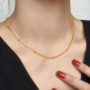 No fading 18K gold box chain clip gold beads clavicle chain ins necklace women's short simple temperament versatile gift
