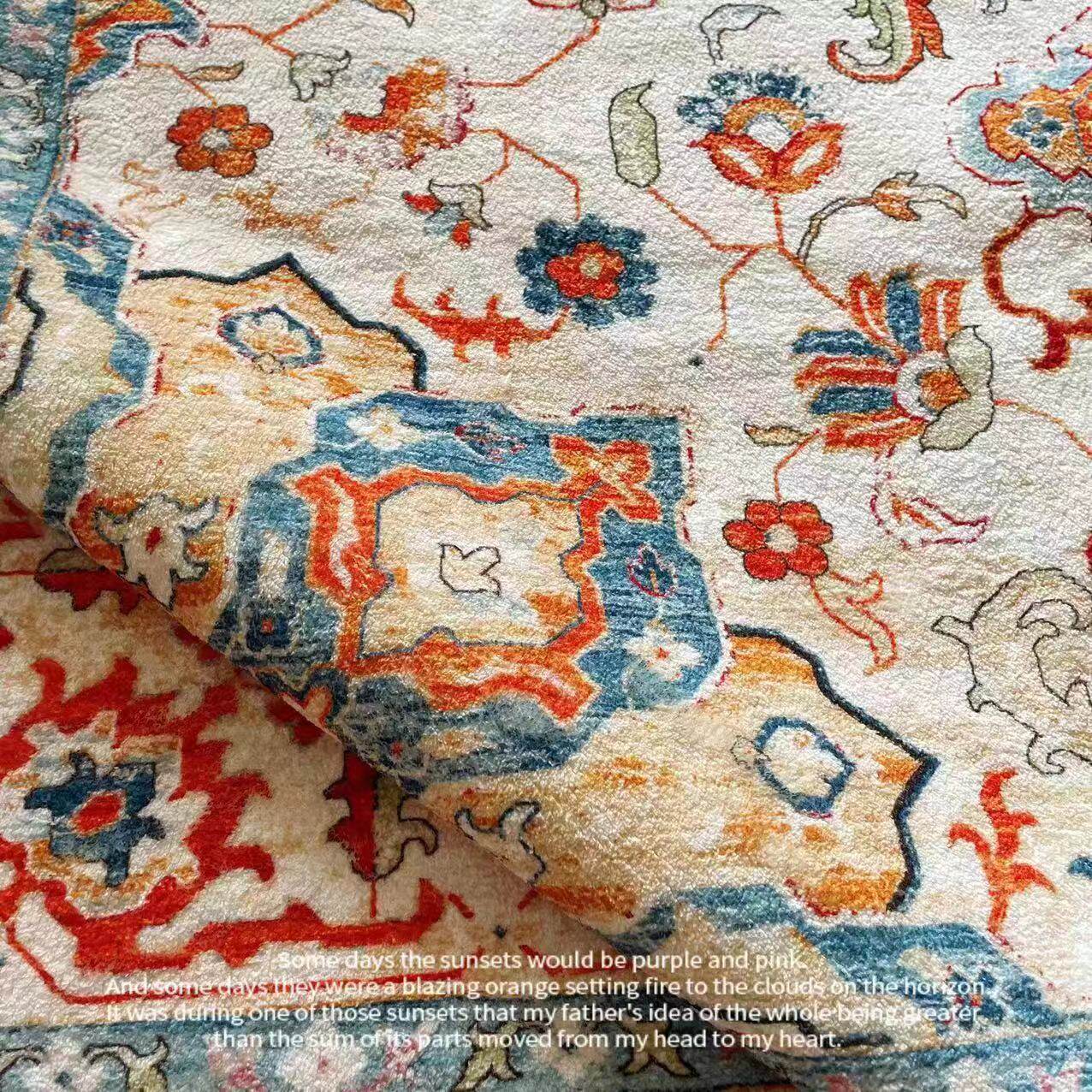 Nordic Moroccan Imitation Cashmere Floor Mat Large Area Fully Covered Living Room Bedroom Sofa Coffee Table Blanket Ethnic Style Carpet