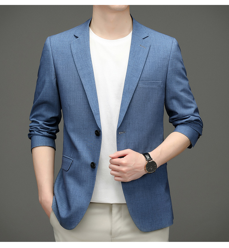 Áo vest nam kẻ caro xanh lam dáng ôm phong cách Hàn Quốc — Xanh lam kẻ ca-rô