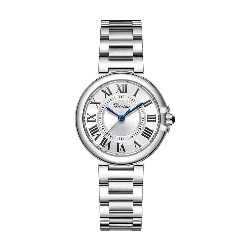 Timini Watch Wholesale Simple Temperament Retro Roman Literal Solid Steel Band Watch High-End Men's and Women's Couple Watch