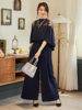 Cuiying Xia Xin Elegant Sleeve Lace Spliced Ruffle Top Slim Korean Style Wide Leg Pants Suit Women 88306