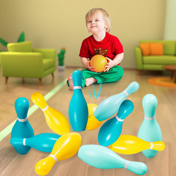 Children's 19CM Bowling Toy suit Kindergarten Boys Sports Ball Baby Interactive Indoor Outdoor Sports