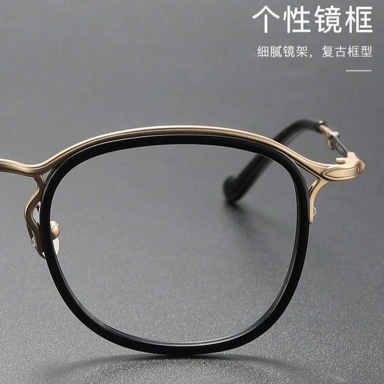 Shenzhen glasses Matsuda with M3118 retro pure titanium plate ring round frame can be equipped with anti-blue light glasses flat lens