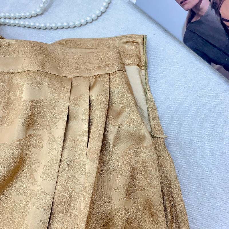 Chân váy dài lưng cao chất liệu sợi viscose dáng chữ A thanh lịch — Đen huyền, Trắng sữa, Vàng thông
