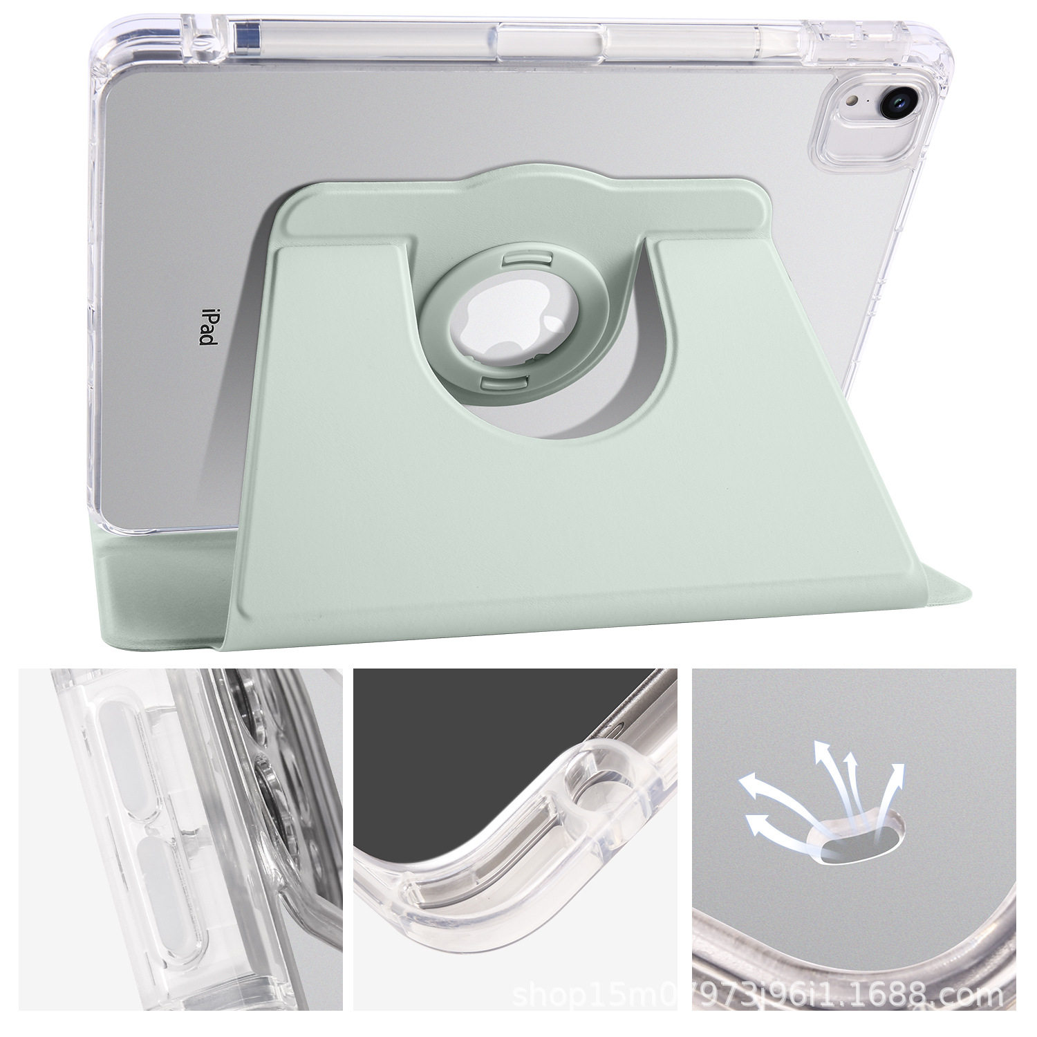 Suitable for 2023 new ipad10.9 inch high permeability three generation rotating detachable 10.9 inch 11 inch transparent protective cover