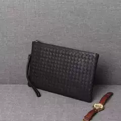 Bao Di Jia Same Style Cowhide Handmade Woven Clutch Bag Korean Version Casual Practical Handbag Business Handbag Envelope Bag