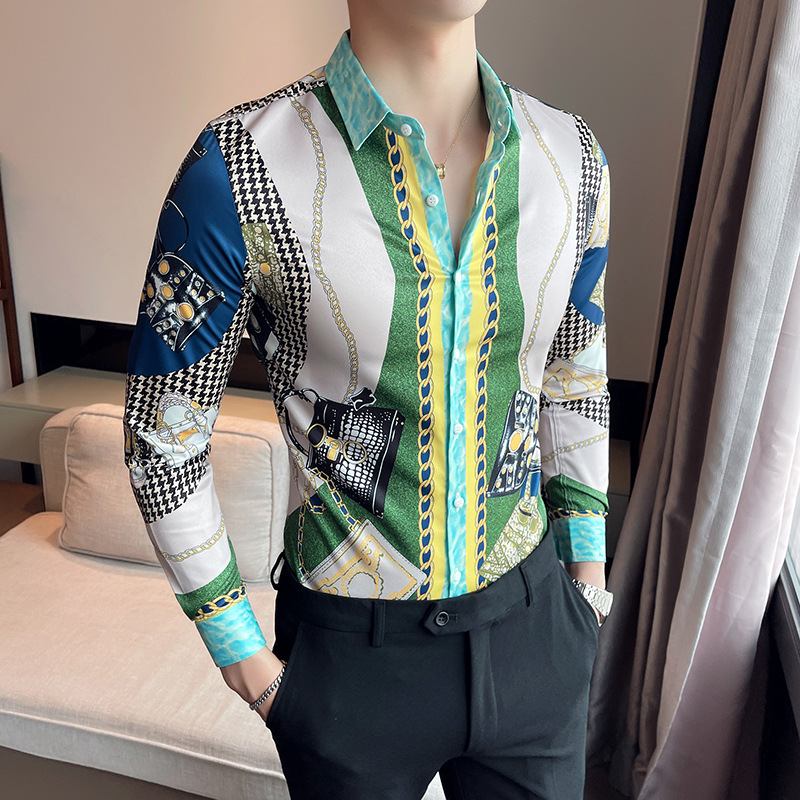 Mã A0136 Giá 610K: Áo Sơ Mi Nam Hadk Dài Tay Hàng Xuân Thu Đông Phong Cách Âu Mỹ Họa Tiết Hoa Thời Trang Nam Chất Liệu G02 Sản Phẩm Mới, (Miễn Phí Vận Chuyển Toàn Quốc).