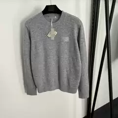 2025 Shenzhen Nanyou High-End Warm Export New Style Chest Logo Embroidered Pullover Long-Sleeved Wool Knitted Women