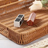 Imitation Rattan Basket Bread Fruit Basket Tray Plastic Woven Basket Coffee Table Desktop Storage Basket Bathroom Cosmetic Sundries Basket