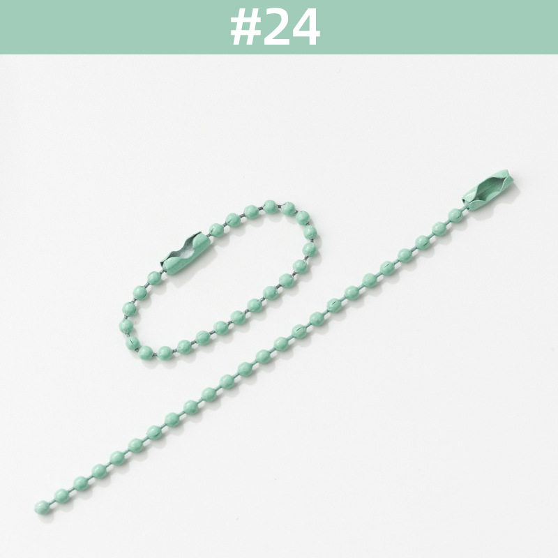 金属彩色珠链2.4mm波珠链糖果色diy饰品配件吊牌链烤漆咕卡挂链条