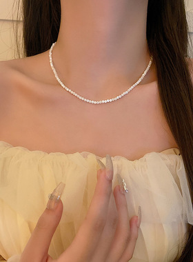 偷偷藏不住赵露思桑稚同款小珍珠项链轻奢小众2023新款锁骨链颈链