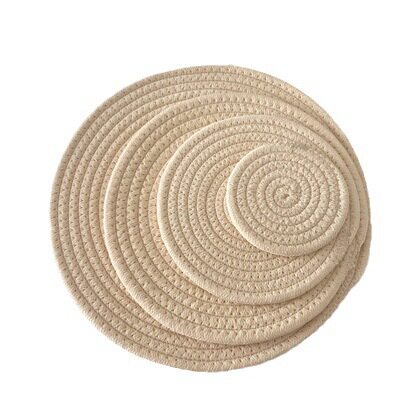 Cross-border Linen Cotton Rope Braided Heat Insulation Mat Anti-scalding Dining Mat Pot Mat Dining Plate Mat Dining Table Mat Vegetable Mat Bowl Household Coaster