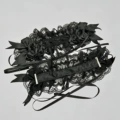 Pure black lace bow headband ll33-01