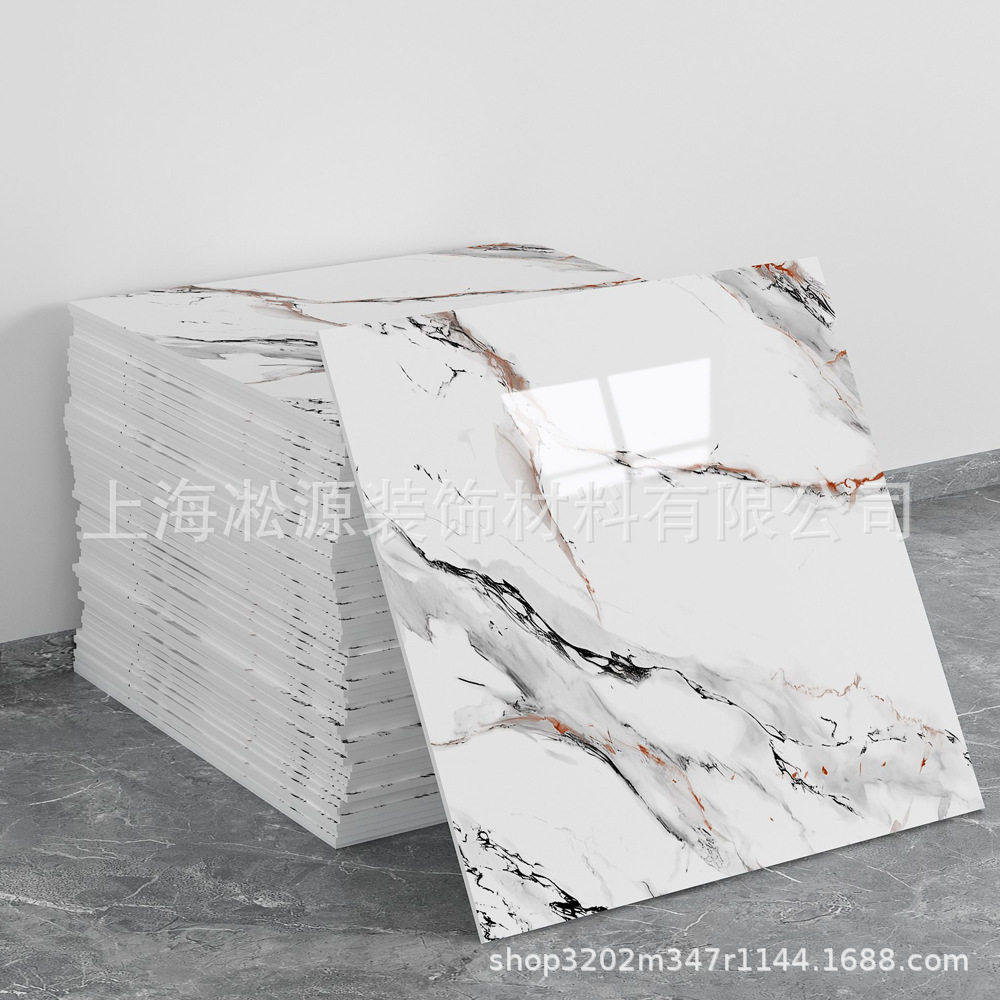 外贸跨境热销大理石仿瓷砖墙贴自粘防水防潮背景墙面装饰墙壁纸