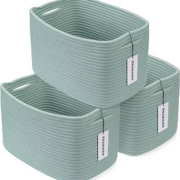 Elastic cotton rope woven storage bucket Nordic folding household storage basket cloakroom laundry basket wardrobe storage basket