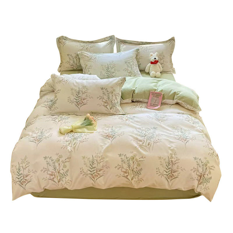 Autumn and Winter Thickeneded Brushed Four-Piece Set, Class a Pure Cotton Bedding, Nantong Home Textiles, Cotton Bed Bed Sheetss and Quilt Cover Three-Piece Set