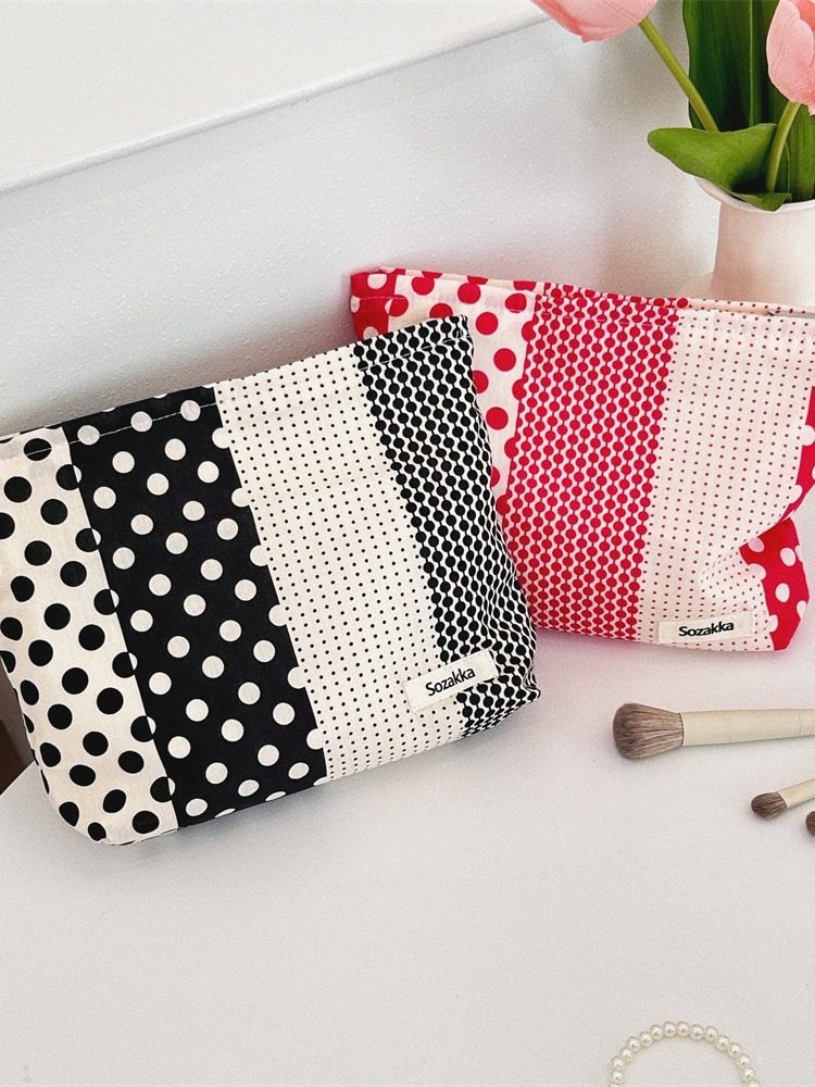 3432 Ins Floral Cosmetic Bag Water Lotion Skin Care Large Capacity Zipper Storage Bag Shopping Clutch Bag