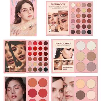 Cross-Border Popular New 67-Color Eyeshadow Book Pearlescent Matte Blush Highlighter All-In-One Multi-Purpose Stage Makeup Artist Color