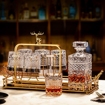 Crystal Glass Wine Bottle Wine Glass Set Carved Foreign Wine Glass Spirit Cup Household Wine Bottle Wine Bottle Beer Cup Water Cup