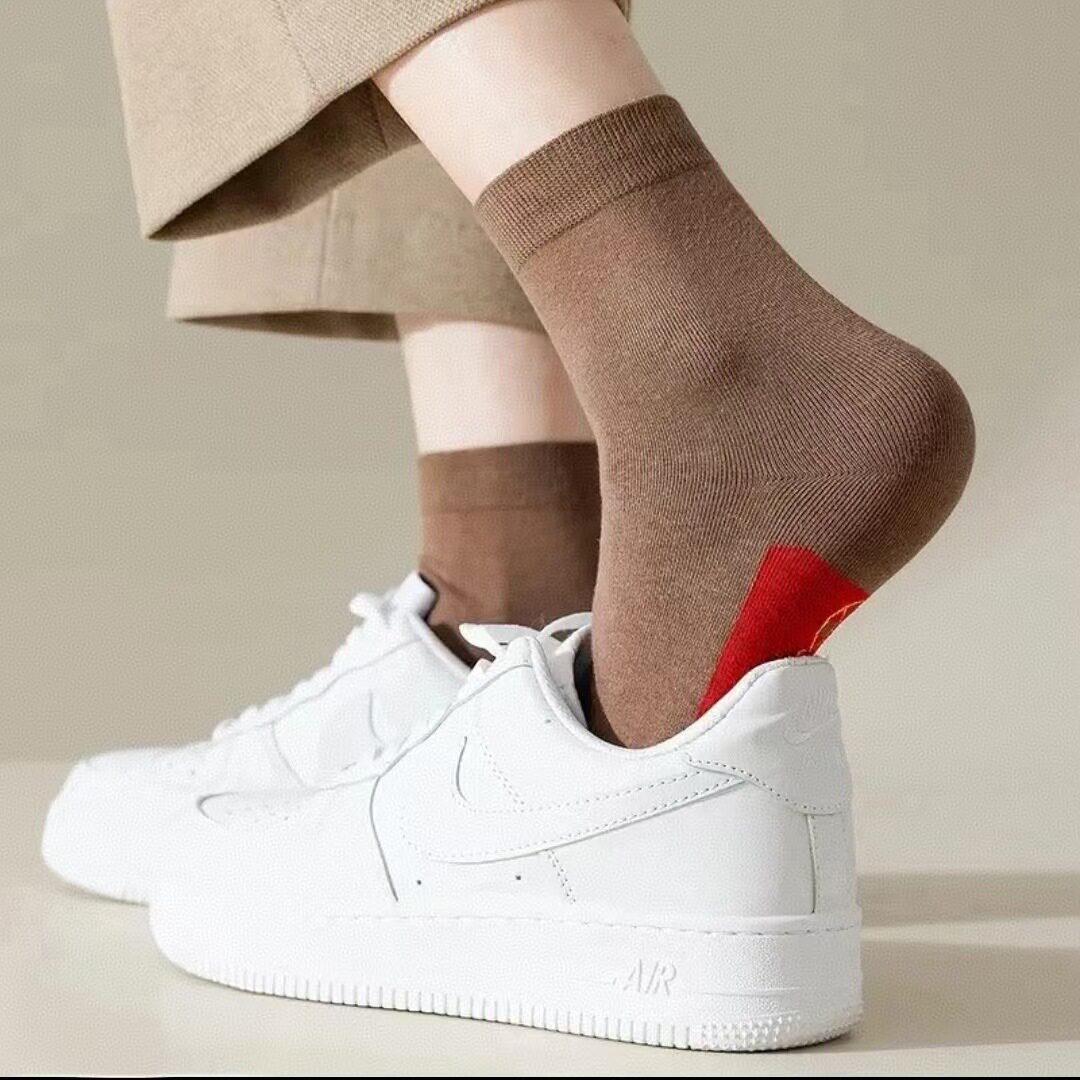 25年本命年脚踏七星袜子蛇年红色中筒袜鸿运袜子女男女同款红袜子