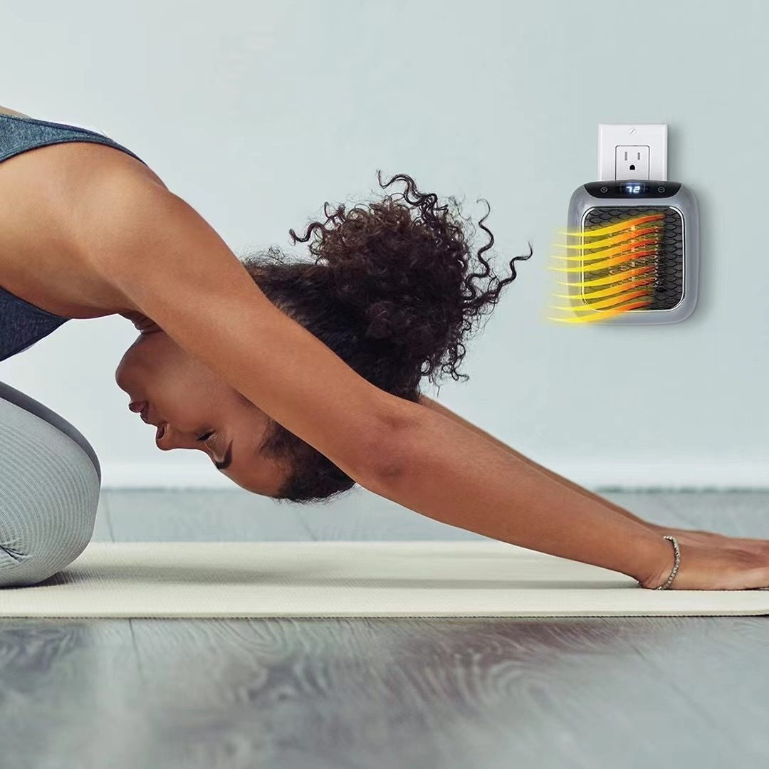 跨境 家用便捷壁挂式小型取暖器火焰迷你暖风机 办公室方形暖风机