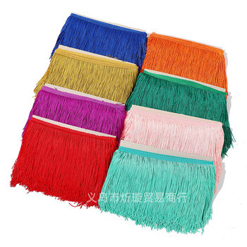 In Stock 15cm Polyester Fringe Tassel Lace Trim DIY Encrypted Latin Dance Costume Curtain Lace Fringe