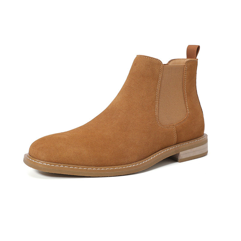 Boot Chelsea Nam Da Lộn Chiều Cao Đế Khoảng 3cm Màu Nâu Đậm, Nâu Vàng