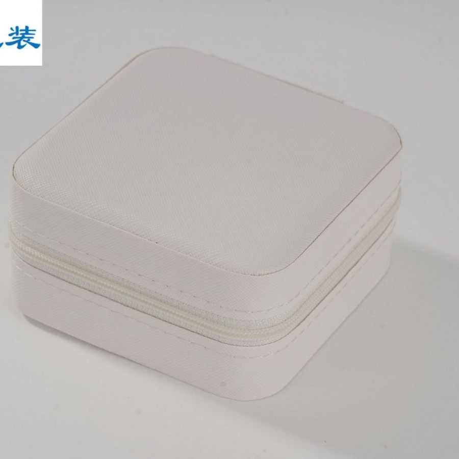 Square Jewelry Box with Mirror, Small and Portable, for Storing Earrings, Ear Studs, Rings, Necklaces, and Other Accessories