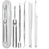 Cross-border hot-selling stainless steel pedicure knife suit dead leather fork double head nail picker foot shaving scraper 5-piece boxed