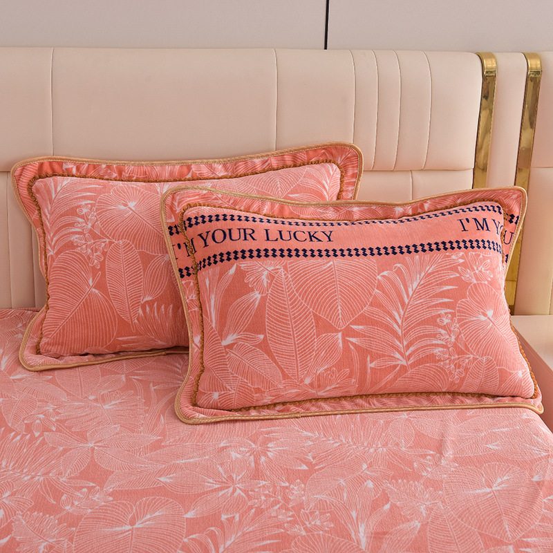 Autumn and Winter Thickened High-Weight Milk Velvet Bed Sheetss Four-Piece Set Winter Double-Sided Velvet Duvet Cover Three-Piece Set Wholesale Dropshipping