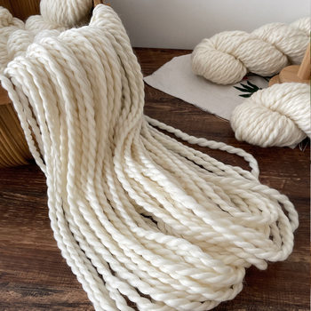 Warm beginning 150g group 8mm thick merino pure wool scarf coarse wool hand-knitted hat thread