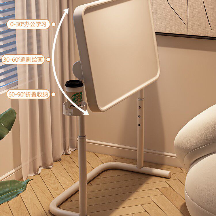 Living Room Sofa Side Table with Wheels, Desk Lift, Dormitory Folding Bedside Table, Writing Table, Computer Table, Movable Bedroom