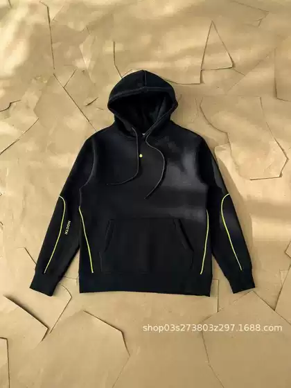 24 Autumn and Winter Small Hook Joint Noct Stereo Silicone Printing Large Body Dental Floss Reflective Couple Casual Hooded Sweatshirt
