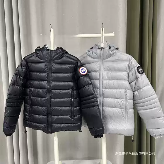 Overseas Version Ss23 Goose Goose Warm Pure Color Hooded Logo Cotton Jacket Men's Cypress Series Jacket Glossy