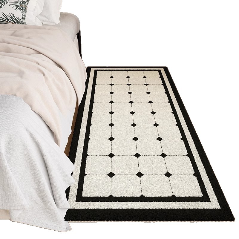 Light Luxury Retro Bedroom Thickened Imitation Cashmere Carpet Non-Slip, Stain-Resistant and Easy to Care for Bedside Blanket Balcony Cooling Bay Window Mat