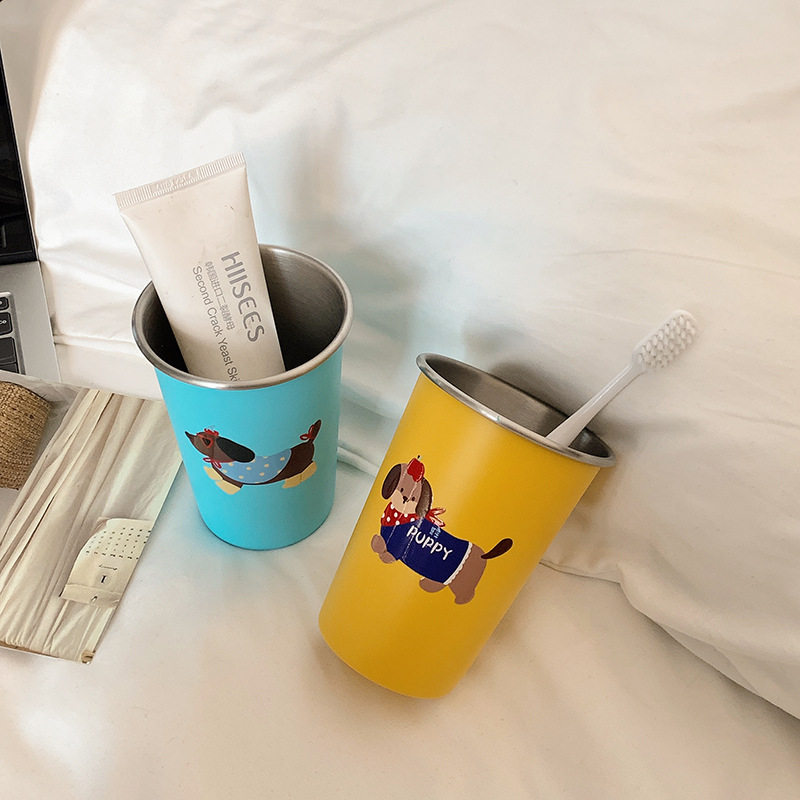 Creative dog cold drink beer mug high color value outdoor camping anti-fall stainless steel cup Coca-Cola aluminum cup explosion