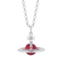 Large three-dimensional 20mm bead necklace-silver red