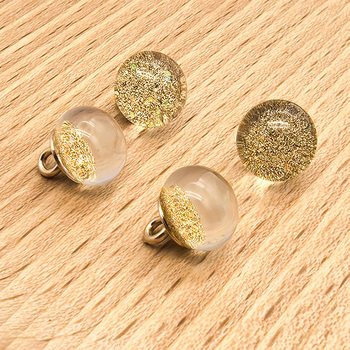 In-Stock Chinese-Style Cheongsam Gold Foil Bead Buttons Tang Suit Ethnic Style Ancient Style Hanfu Shirt Buttons Cufflinks Decorative Buttons